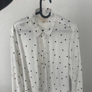 Sezane Ann Shirt - White Polka Dot